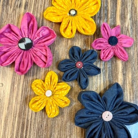 Wednesday Make a Project: Fabric Flowers Featuring New Loops & Threads Buttons